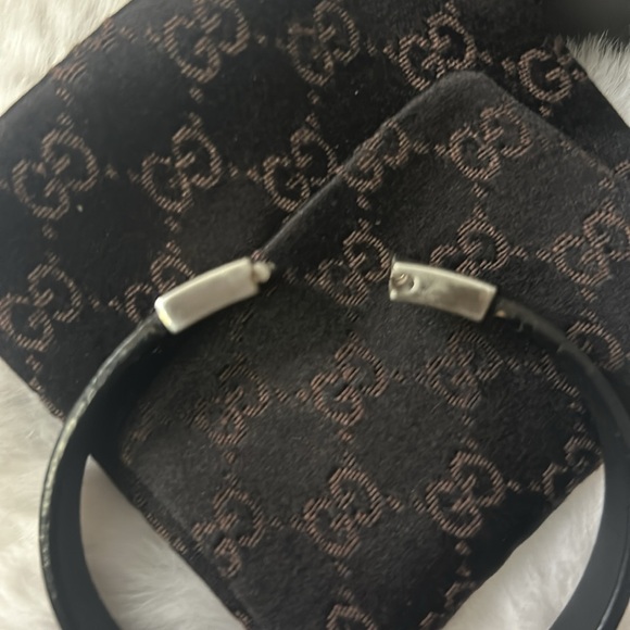 Gucci 925 silver and black leather bracelet with box and dust bag - Picture 9 of 16